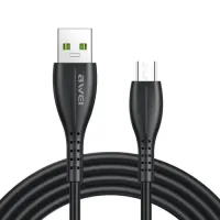 Awei CL-115M USB Type A to Micro Data & Fast Charging Cable Black